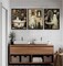 Halloween Gothic Bathroom Wall Art – Set of 3 Funny Goth Canvas Posters (8x10 Unframed), Dark Academia Decor, Spooky Witchy Ghost Prints, Cute Black Cat Horror Artwork for Home & Bathroom
